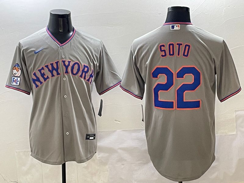 Men New York Mets #22 Soto Grey Second generation 2025 Nike MLB Jersey style 5